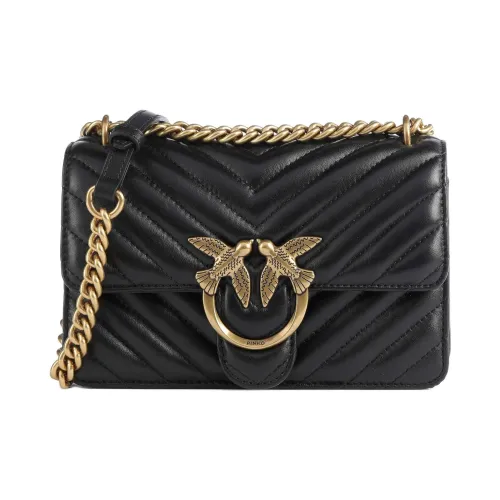 PINKO Love Series Fine GRAIN LEATHER Сумка через плечо Сумка на плечо Мини Женская Черная