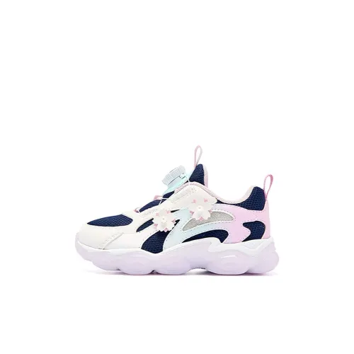 QIAODAN Износостойкие Дышащие Низкие Кроссовки для Беговых Занятий для Детей Сине-Белого Цвета для Возрастных 3-7 Лет