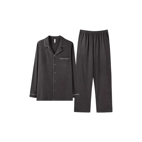 Qin Jing Серый Зеленый [Подарочный набор в коробке] Мужской комплект пижам