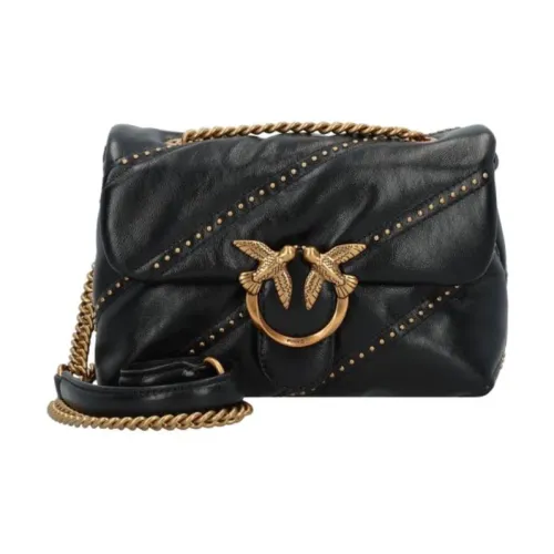 PINKO PuffLOVE Collection Сумка через плечо из кожи мини женская черная