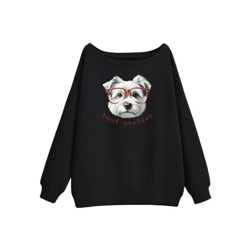 HUINIAN Черный Женский Свитшот