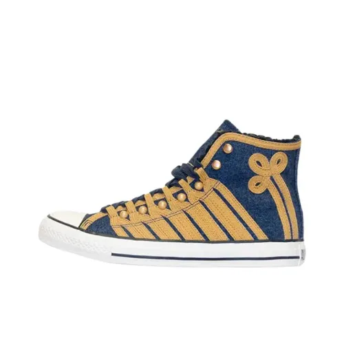 Jimi Hendrix x Converse Chuck Taylor All Star High Топ Скейтборд Кроссовки Унисекс Желтый Синий