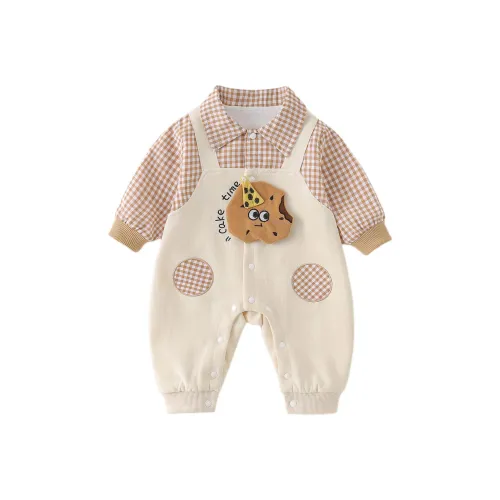 XiaoJinBu Светло-коричневый Детский Комбинезон Ползунки