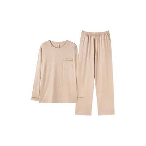 Qin Jing Хаки Абрикос [Gift Box Set] Мужской Пижамный комплект