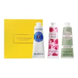 Трехкомпонентный комплект: Сладкий миндальный крем для рук 30 мл + Крем для рук с ши 30 мл + Розовый крем для рук 30 мл