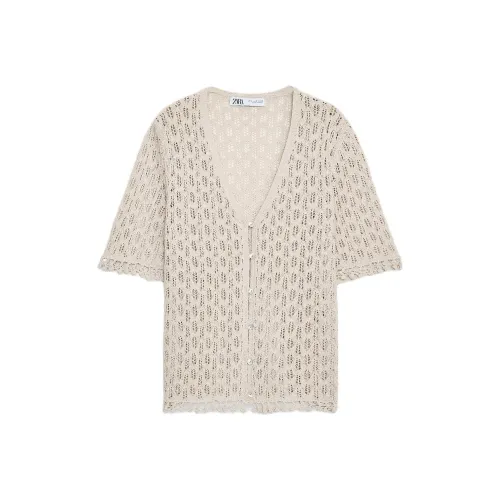 ZARA Pearl Gray Women's Knitwear ZARA Жемчужно-серый Женский Трикотаж