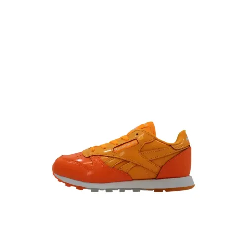 Reebok Classic Leather Low Топ Kids Lifestyle Shoes Оранжевый Желтый Детский