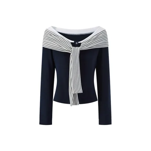 SISC Темно-синие женские футболки T