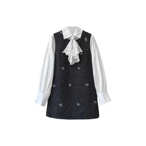 PNVB Белый Серый Женские Комплекты с Юбкой