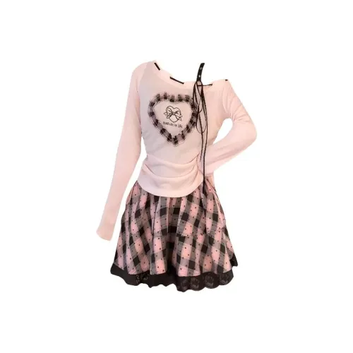 MO VOICE Розовый Женские Комплекты с Юбкой