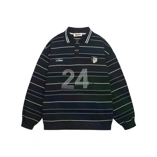 WAYHWEI Темно-синяя унисекс поло