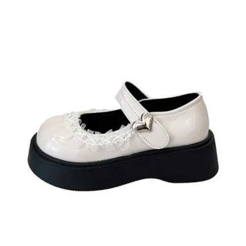 NX DOUGHNUT Платформа Жемчужный Кружево Украшения Низкий вырез Без подкладки Обувь Юбка Модный Кожа Туфли Мэри Джейн Женские