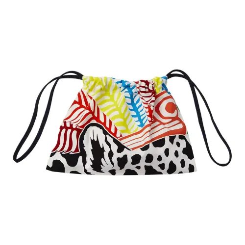 HERMES Шелк Путешествие Хранение Сумка Женская Многоцветная