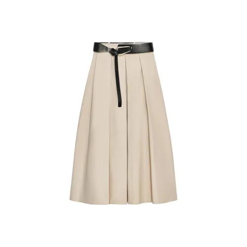 ZARA Средний верблюжий Женские Повседневные длинные юбки