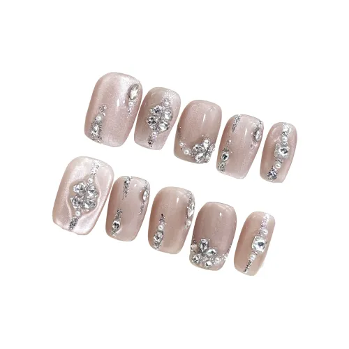 FINGERBOOK Сияющий Шелк Whisper Короткий Квадрат Розовый Градиентный Кошачий глаз