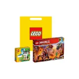 Жаркая волна Трансформация Лава Хищники+Случайный & Строительство Желтая Сумка для покупок (Материал Случайный)