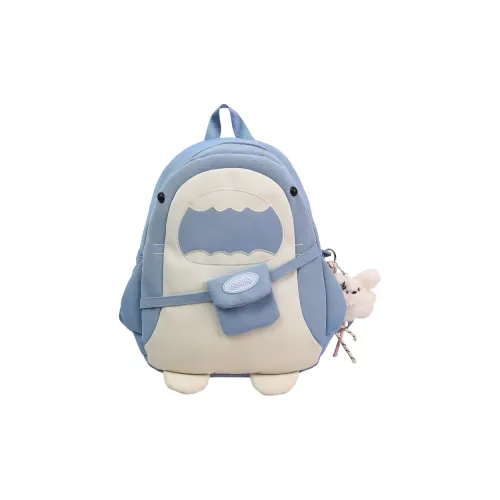 YTARA Nylon Backpack Standard Unisex GREY Black Light Blue