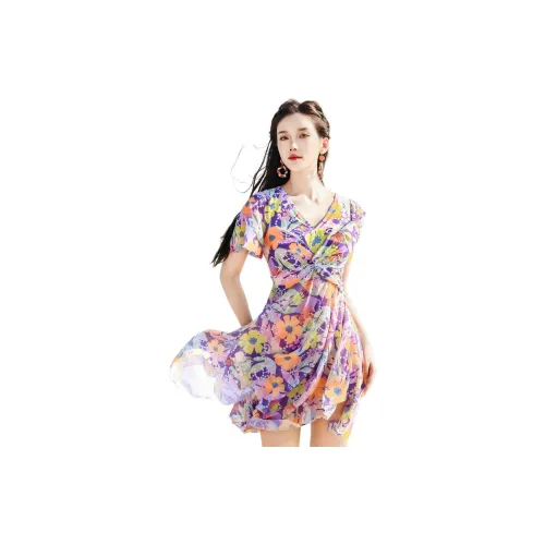 Барби Ван-Пис Купальник Женский Синий С принтом