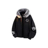 Чёрный с серым капюшоном