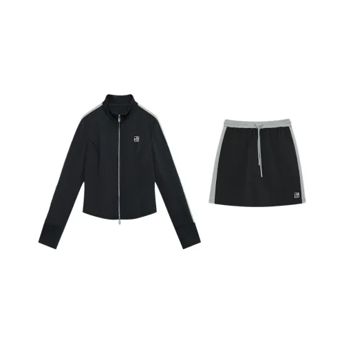 THE SEA LIFE Клеверно-серый Куртка + Клеверно-серый Юбка Женские Комплекты с Юбкой