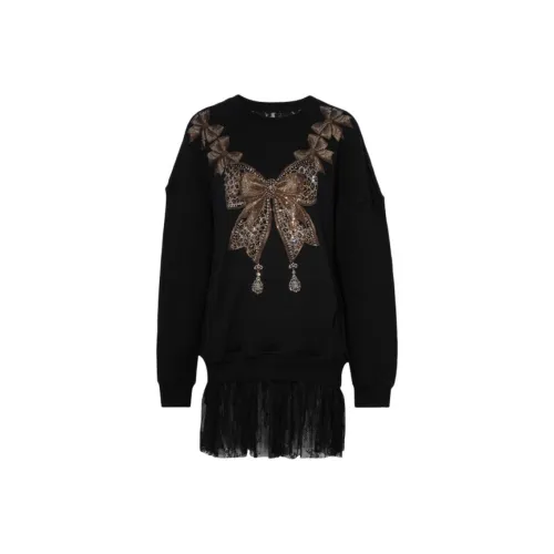 TCH Черные Женские Длинные Платья с Длинными Рукавами