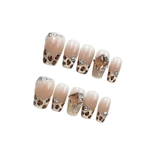 FINGERBOOK Dreamy Dot Trapezoidal Pink Solid Color Rhinestone Embellished