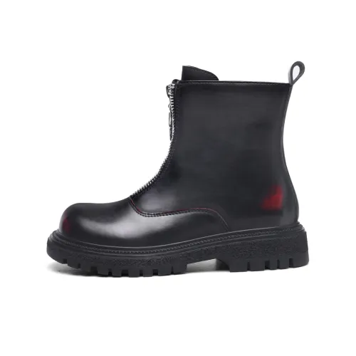 QIUTEXIONG Детские кожаные сапоги High Top для школьного возраста