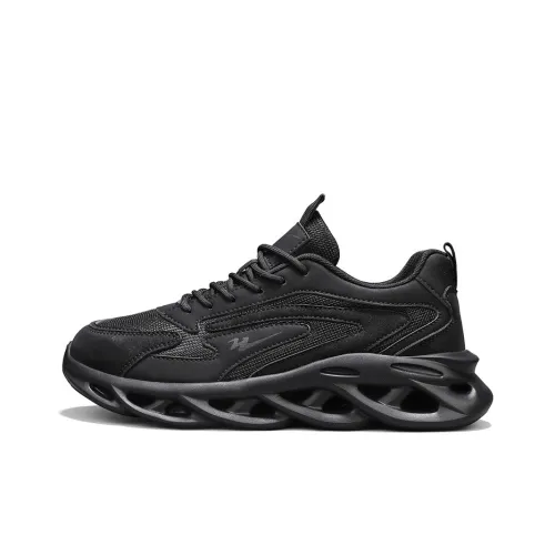 Binary Амортизация Дышащий Увеличение Высоты Низкий Топ Casual Мужской Черный