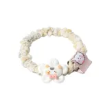 Бежевый цветок, три цветка, кошка, резинка для волос