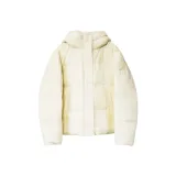 Молочно-бежевый укороченный хлопковый пуховик