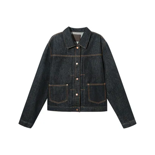 Ouyang Темно-синие Женские Джинсовые Куртки