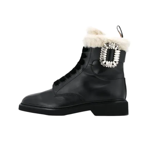 Roger Vivier VIV' Rangers мех короткие сноубутсы женские черные