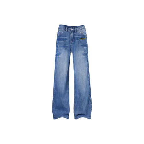 HANDAIWEI Бамбук Синий Унисекс Джинсы