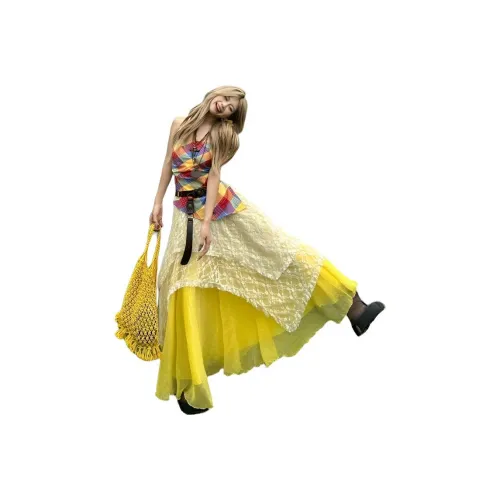 COHX Жёлтые Женские Комплекты с Юбкой