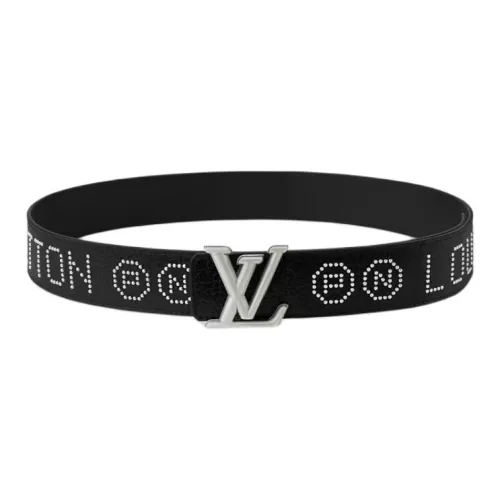 LOUIS VUITTON Кожаные ремни Мужской Черный Ширина 4CM