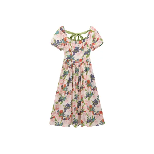 Another alley Многоцветный Женские Короткие Платья с Рукавами