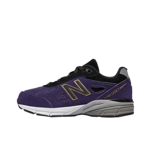 New Balance NB 990 V4 Low Топ Детская Беговая Обувь Фиолетовая Подростки