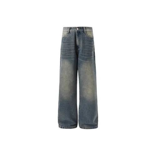 PLUSWOWO Джинсовый синий Унисекс Джинсы