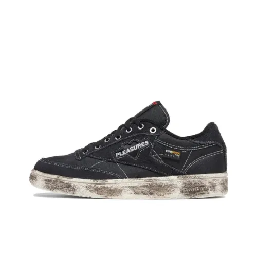 PLEASURES x Reebok CLUB C 85 Скейтборд Кроссовки Мужские Черные