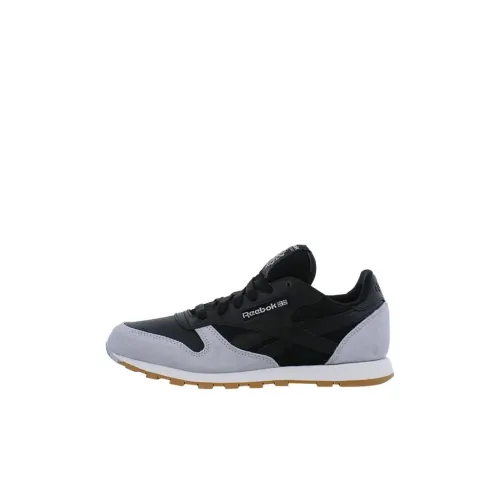 Reebok Classic Leather Low Топ Kids Lifestyle Shoes Черный Серый Детский