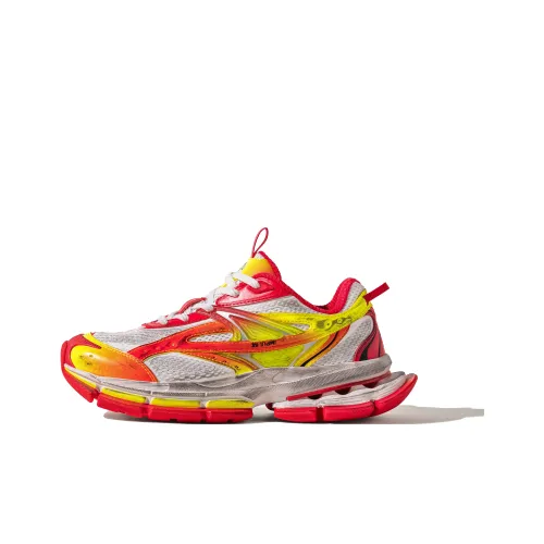 ANTA SNEAKERVERSE Износостойкий и Легкий Низкий Топ Кроссовки с Толстой Подошвой Женские Белые Красные Желтые