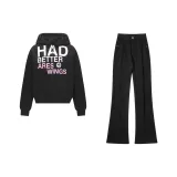 Чёрный свитшот + чёрные джинсы