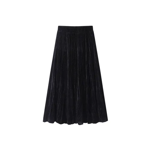 MH Черные Женские Повседневные Длинные Юбки