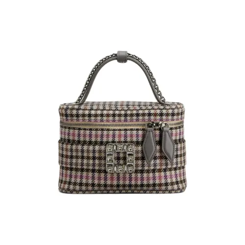 Roger Vivier VANITY BAG Кожа Сумка-ланчбокс Сумка Мини Унисекс Бежевый Розовый Черный