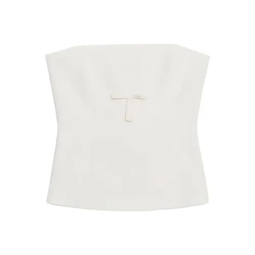 ZARA Белый Женский Топ без бретелек