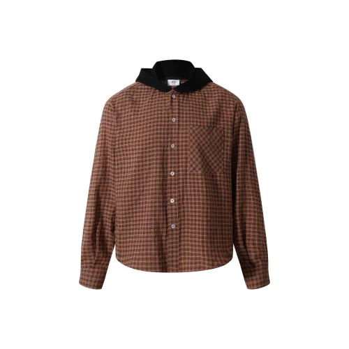 ONITSOP Relaxed Модный Уличная мода Премиум Feel С капюшоном Клетчатая рубашка Унисекс