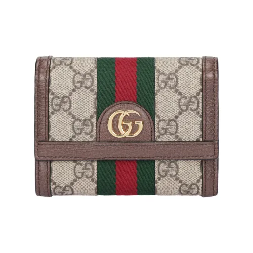 GUCCI Ophidia Холст Кошелек Женские Эбеновое дерево и Коричневый