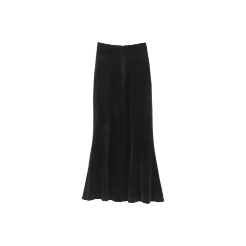 MH Черные Женские Повседневные Длинные Юбки