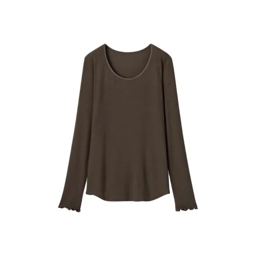 UNIQLO Темно-коричневые женские футболки T