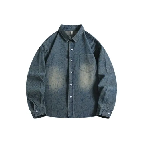 QEWBG Синий Унисекс Рубашки